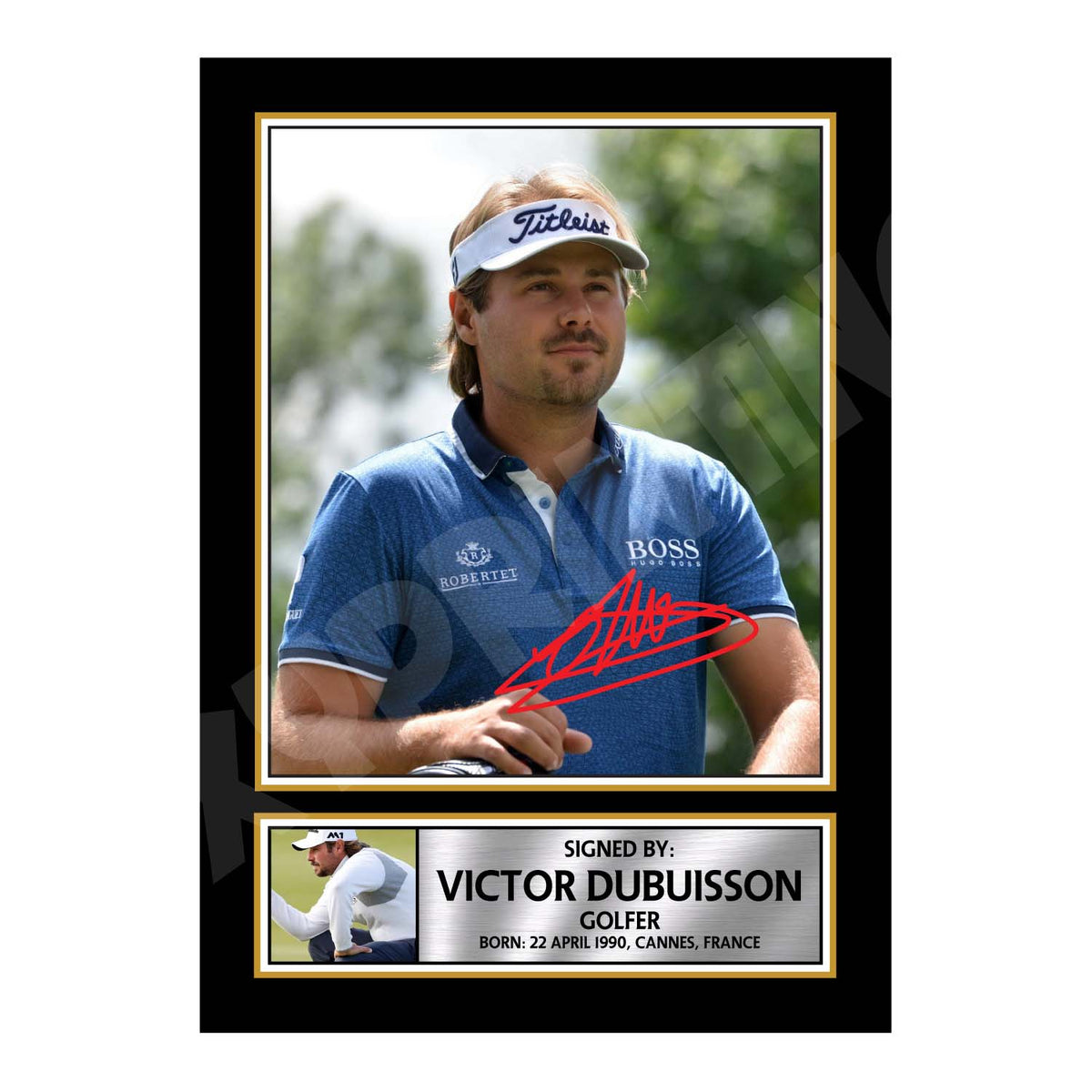 VICTOR DUBUISSON 2 Golfer Printed Signature Print – Victor Dubuisson 2 Golfer Printed Signature Print – A1 Print Only