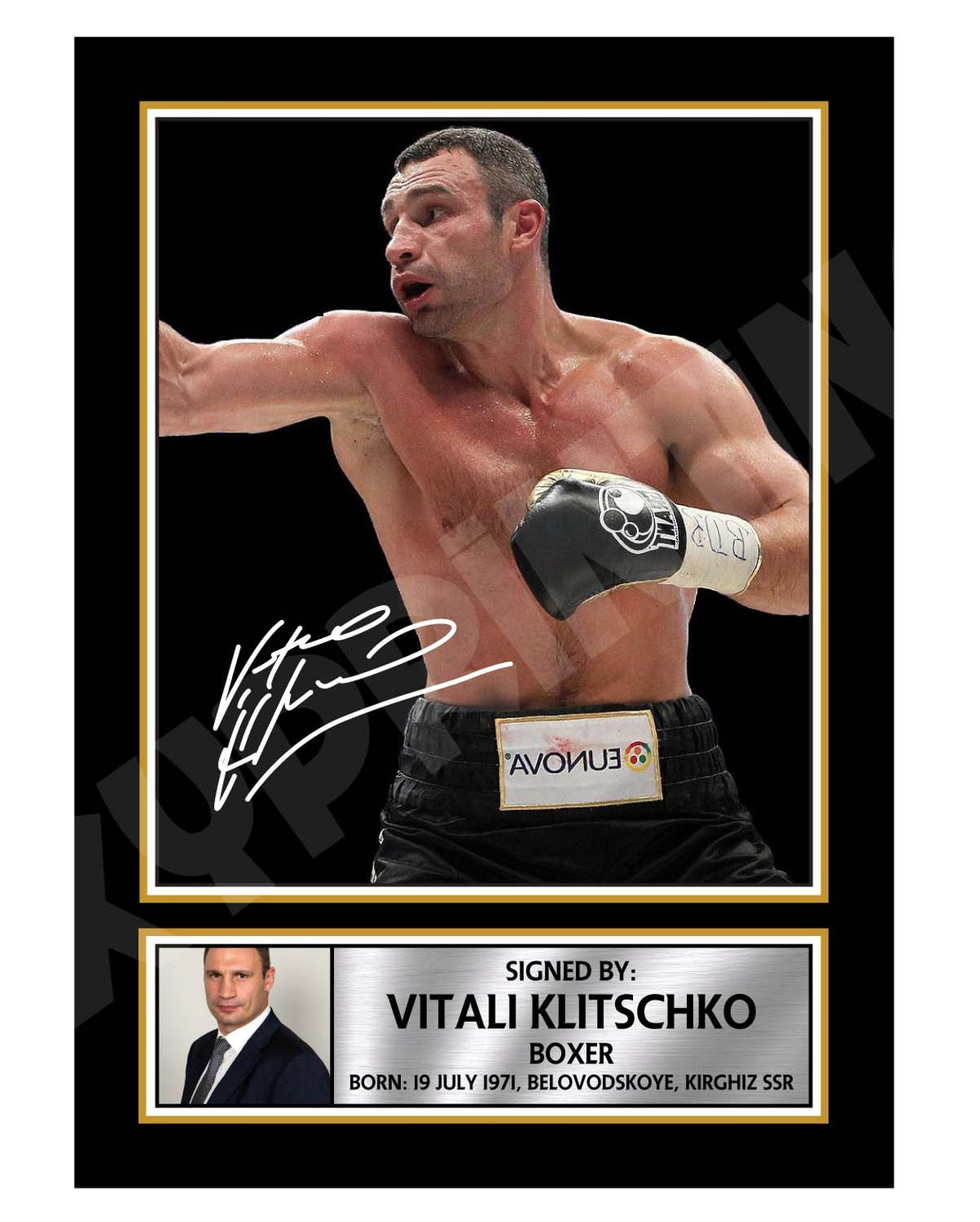 VITALI KLITSCHKO 2 Boxer Printed Signature Print – Boxing – Vitali Klitschko 2 Boxer Printed Signature Print – A1 Print Only