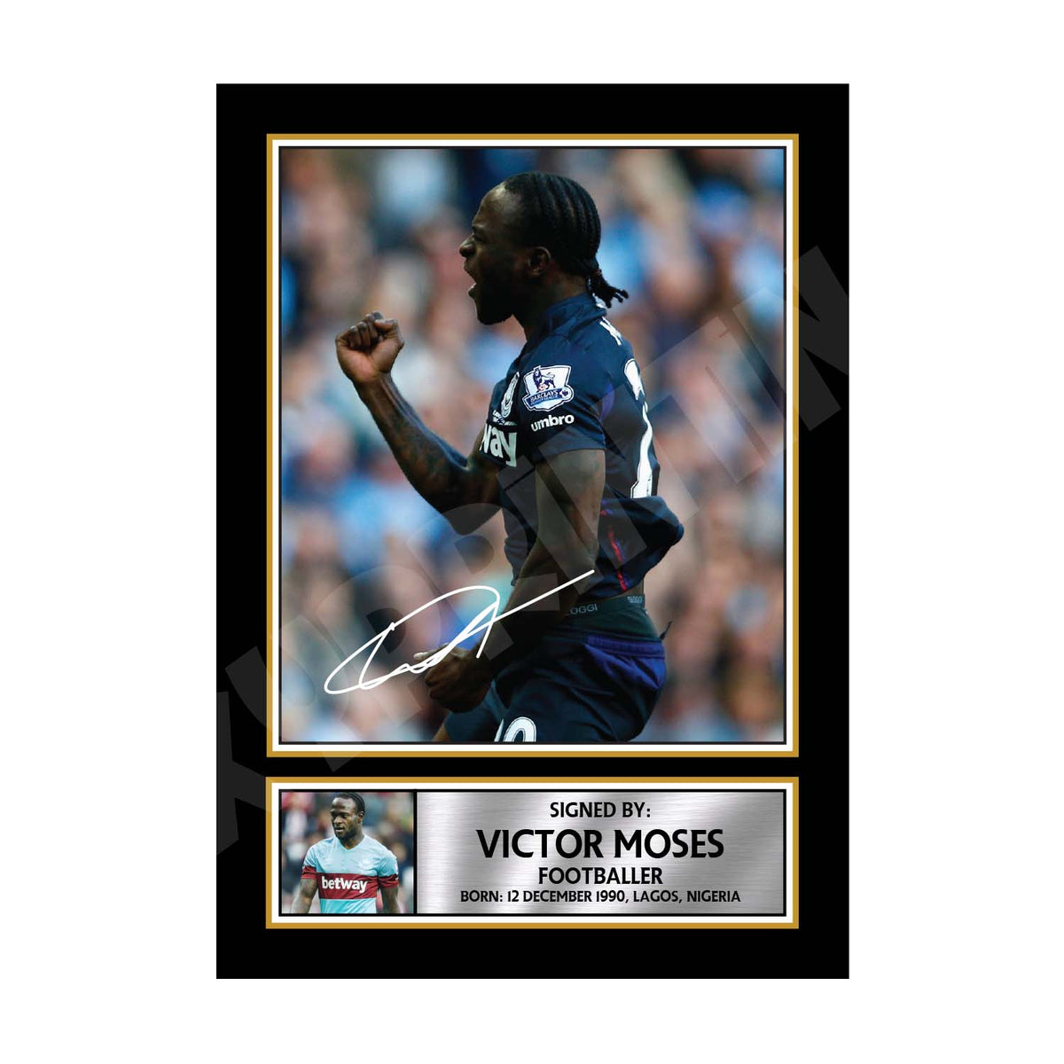 Victor Moses (1) Football Player Printed Signature Print – Victor Moses Football Player Printed Signature Print – A1 Print Only