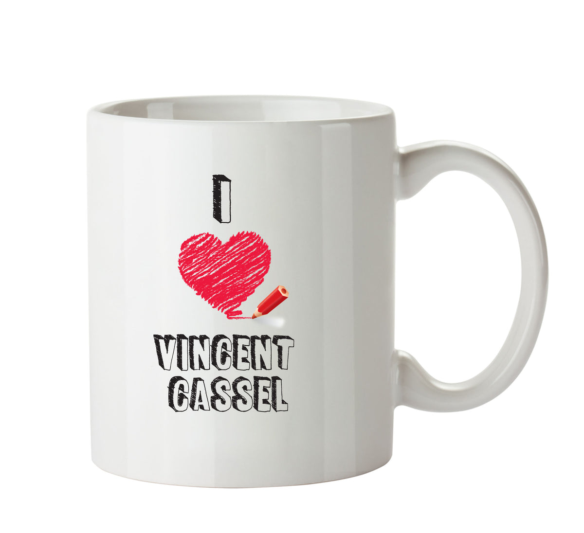 I Love Vincent Cassel Celebrity Mug Office Mug – printed mug product image 1