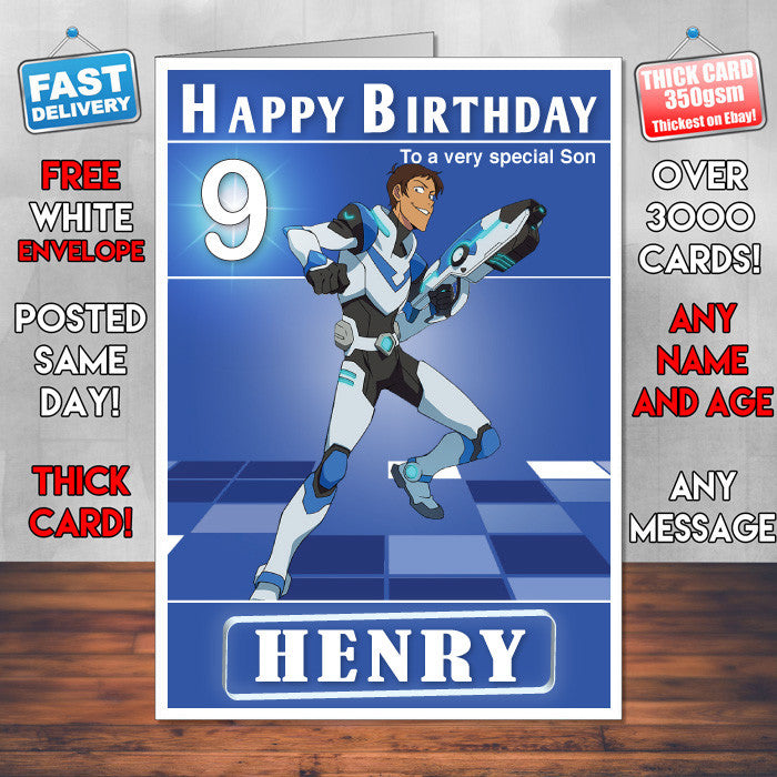 Voltron 4 Lance Style Theme Personalised Kidshows Birthday Card (SA) – Voltron 4 Lance Style Theme Personalised Kidshows Birthday Card