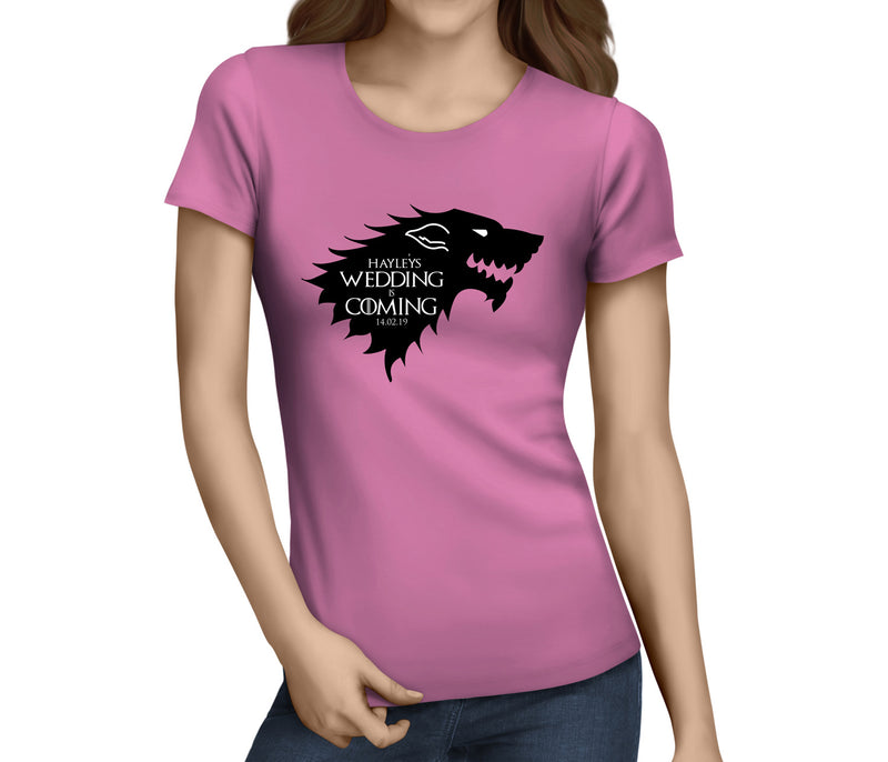 Wedding Is Coming Black Hen T-Shirt - Any Name - Party Tee