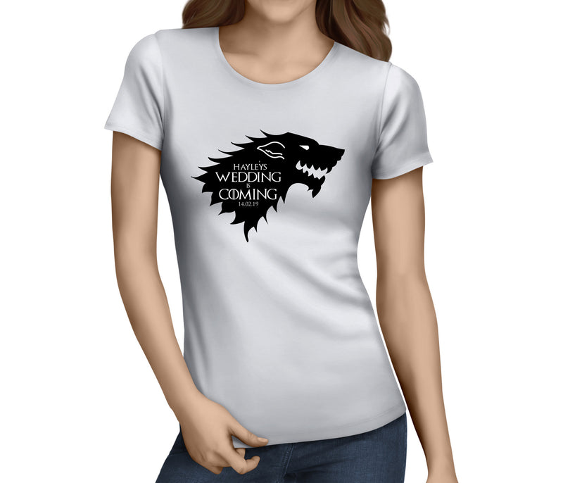 Wedding Is Coming Black Hen T-Shirt - Any Name - Party Tee