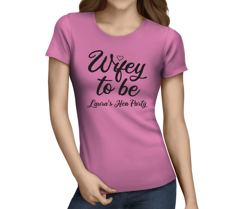 Wifey To Be Black Hen T-Shirt - Any Name - Party Tee