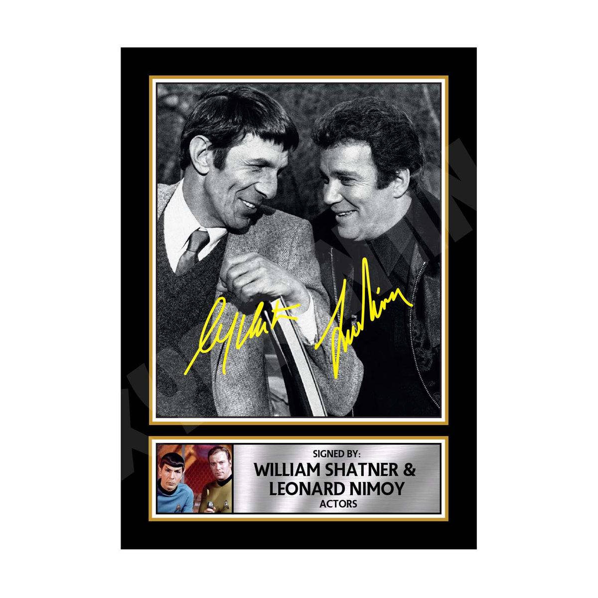 WILLIAM SHATNER _ LEONARD NIMOY 2 Tv Show Printed Signature Print – William Shatner _ Leonard Nimoy 2 Tv Show Printed Signature Print – A1 Print Only