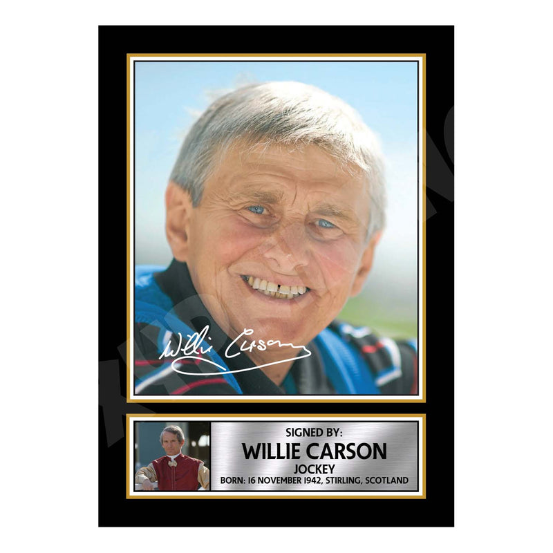 WILLIE CARSON 2 Limited Edition Horse Racer Signed Print - Horse Racing