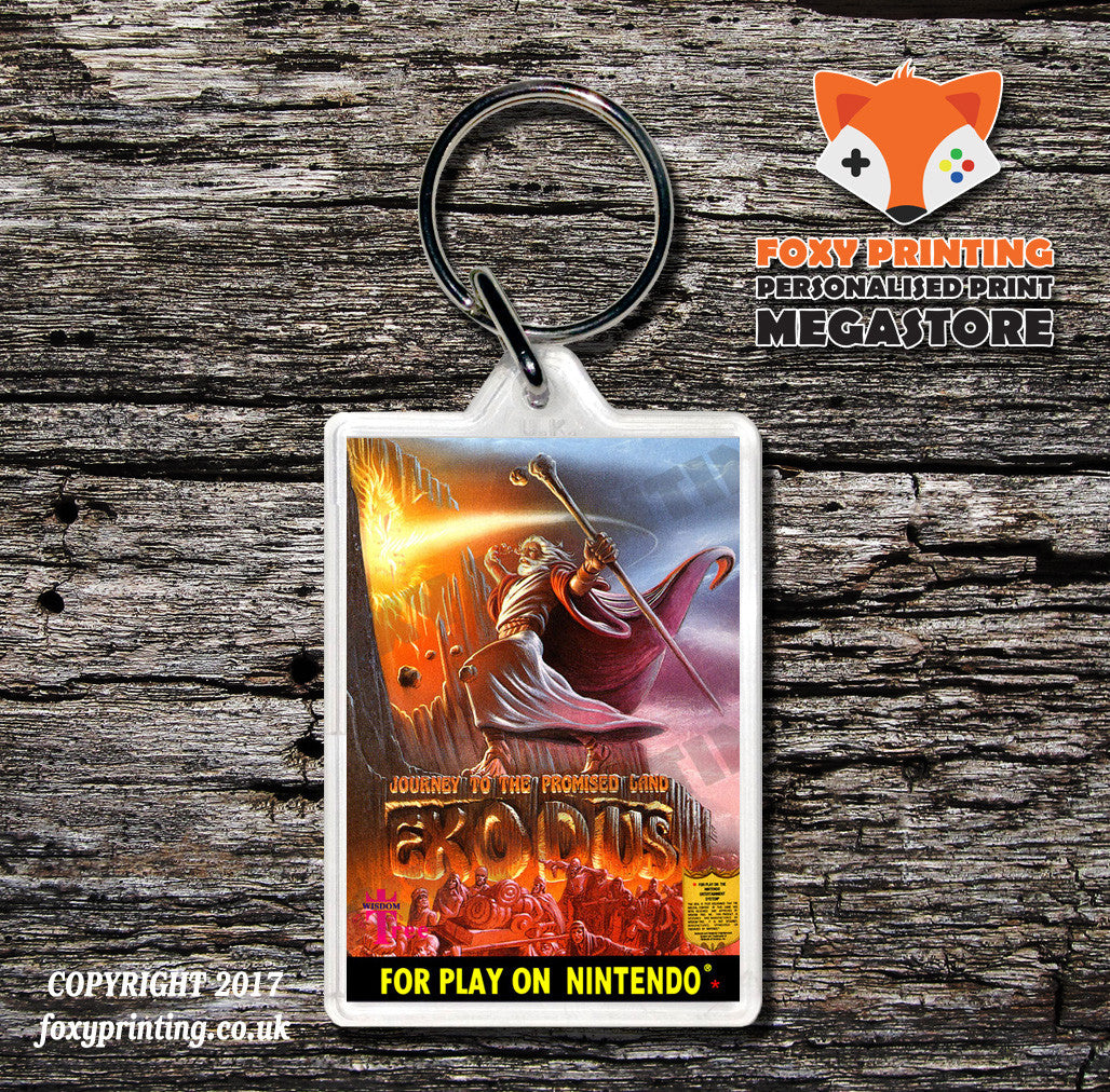 WISDOMTREE Bible Buffet Retro NES Game Cover Art Gaming Keyring