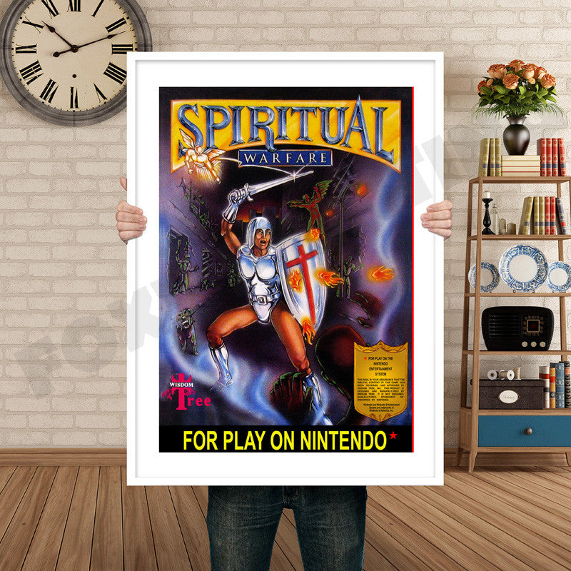 WISDOMTREE Spiritual Warfare Retro GAME INSPIRED THEME Nintendo NES Gaming A4 A3 A2 Or A1 Poster Art 685