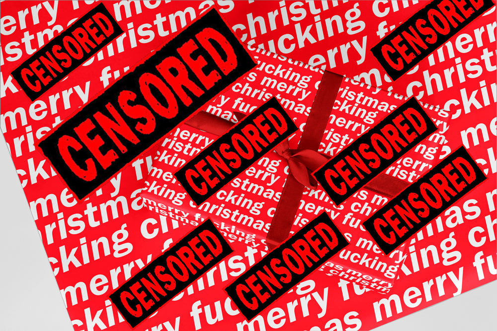Rude Wrapping Paper 08 Merry Fxxxing Christmas Funny Christmas Gift Wrap