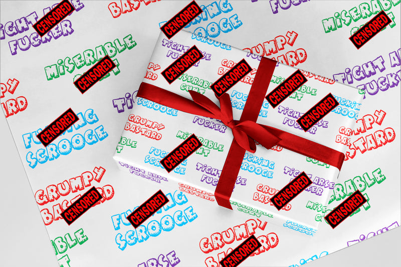 Rude Wrapping Paper 37 Miserable Cxxx Tight Axxx Fxxxer Funny Christmas and Birthday Gift Wrap