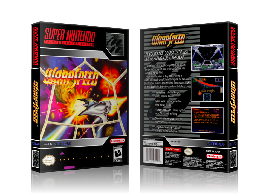 Warpspeed Replacement Nintendo SNES Game Case Or Cover β SNES Replacement Game case product image 1