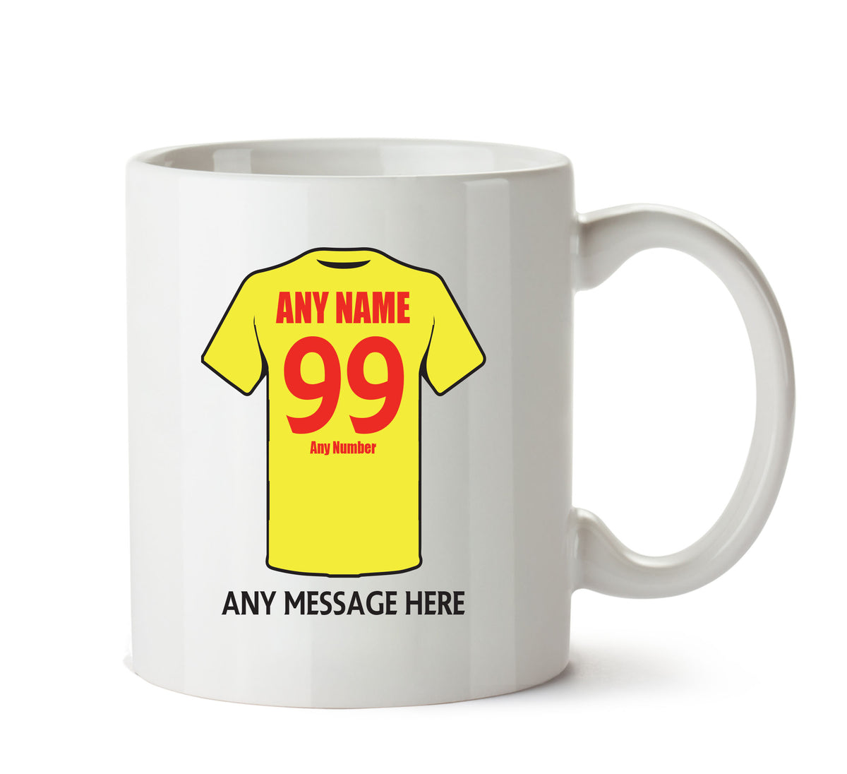 Watford Football Team Mug - Personalised Birthday Age and Name β printed mug product image 1