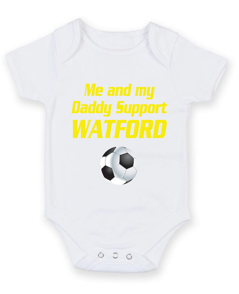 Watford Me and my Daddy Football Fan Baby Grow Bodysuit