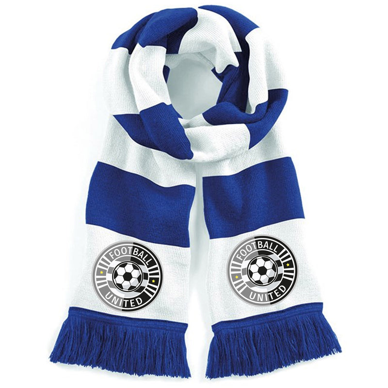 Blue/White Personalised Football Scarf For Your Team-Full Colour Badge