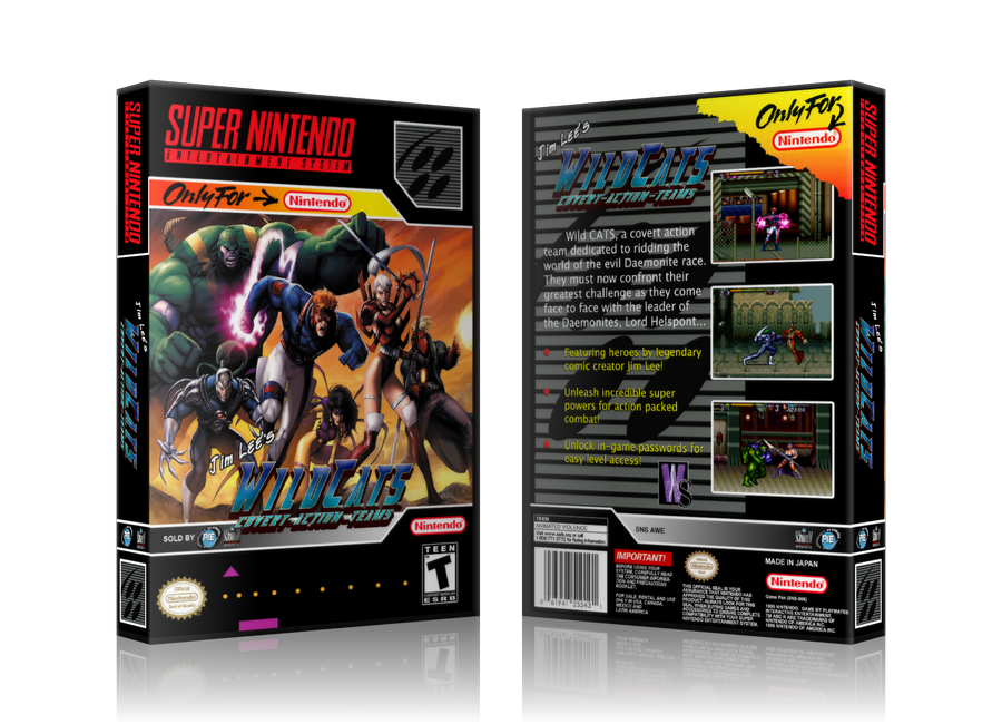 Wildcats Covert Action Team Replacement Nintendo SNES Game Case Or Cover – SNES Replacement Game case product image 1
