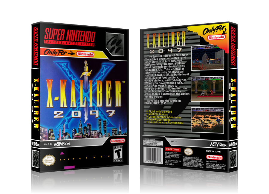X Kaliber 2097 Replacement Nintendo SNES Game Case Or Cover β SNES Replacement Game case product image 1