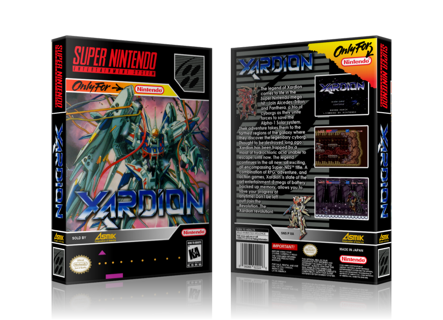 Xardion Replacement Nintendo SNES Game Case Or Cover β SNES Replacement Game case product image 1