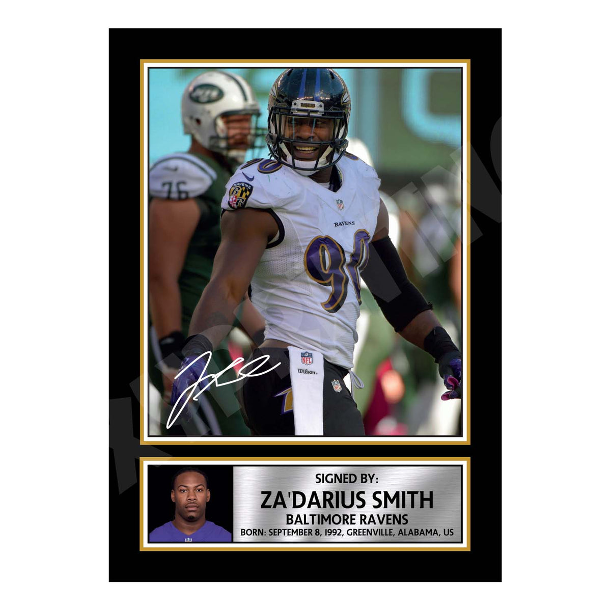 Za'Darius Smith 2 American Football Printed Signature Print – A1 Print Only