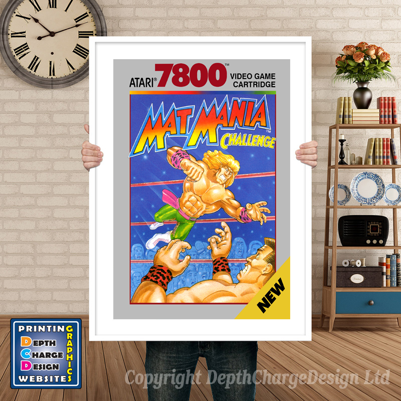 Mat Mania Challenge 2 - Atari 7800 Inspired Retro Gaming Poster A4 A3 A2 Or A1