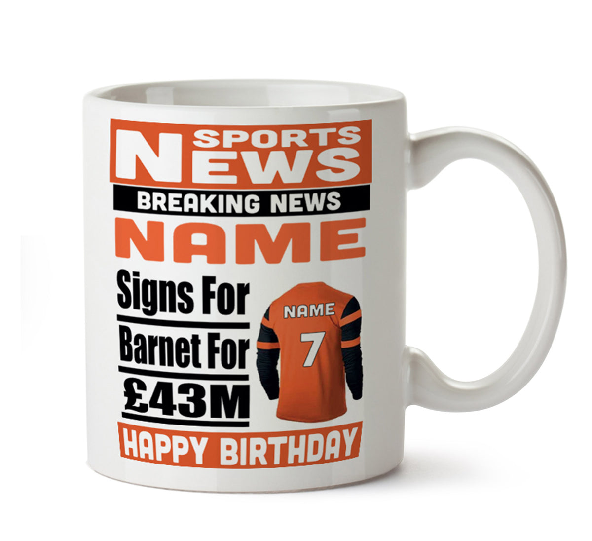 Personalised SIGNS FOR Barnet Football Mug Personalised Birthday Mug – printed mug product image 1