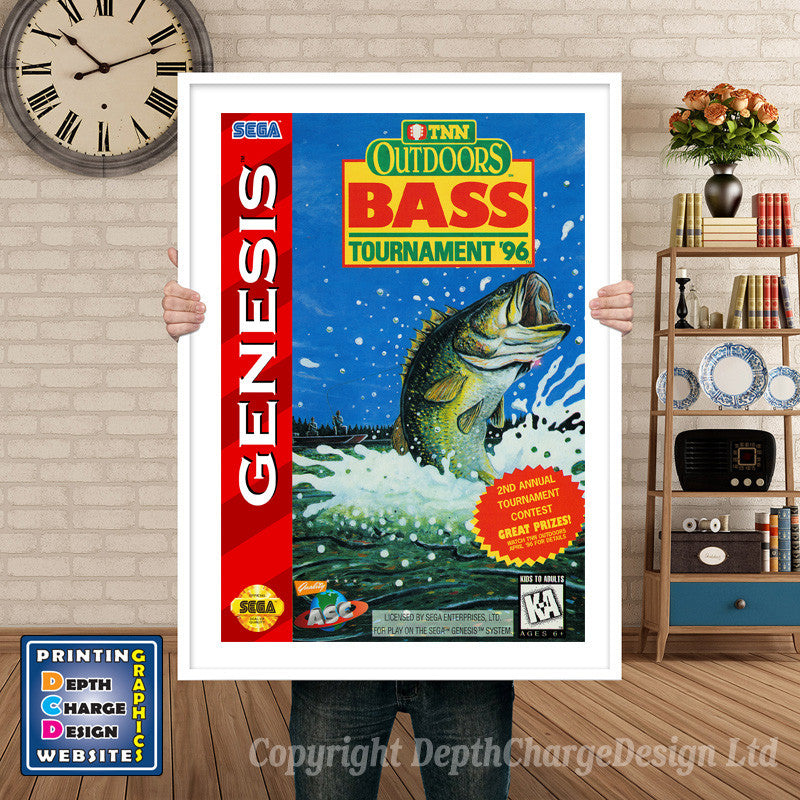 Bass Tournament 96 - Sega Megadrive Inspired Retro Gaming Poster A4 A3 A2 Or A1 β Bass Tournament 96 - Sega Megadrive Inspired Retro Gaming Poster