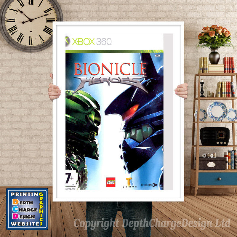 Bionicle Heroes Pal - Sega Megadrive Inspired Retro Gaming Poster A4 A3 A2 Or A1