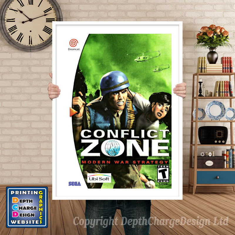 Conflict Zone - Sega Dreamcast Inspired Retro Gaming Poster A4 A3 A2 Or A1