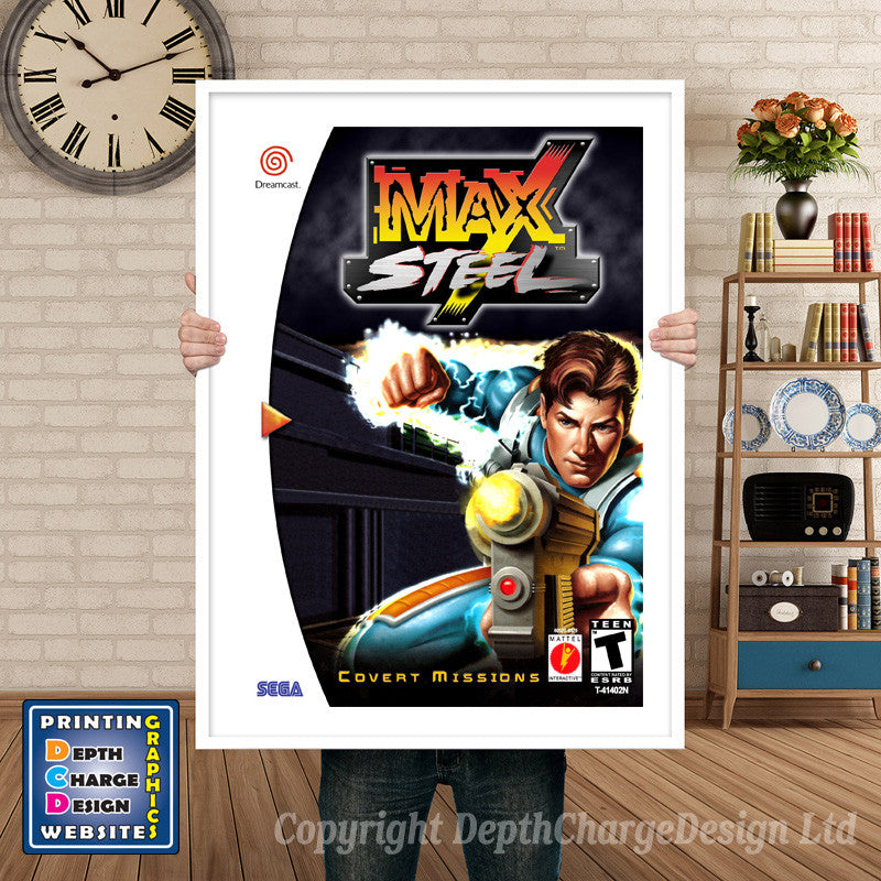 Max Steel - Sega Dreamcast Inspired Retro Gaming Poster A4 A3 A2 Or A1 β Max Steel - Sega Dreamcast Inspired Retro Gaming Poster