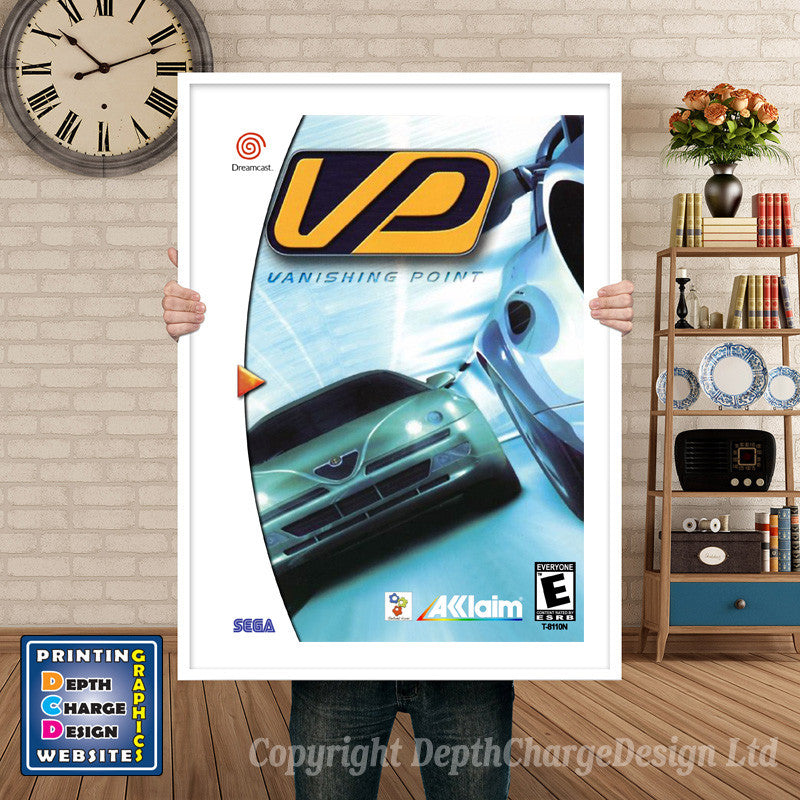Vanishing Point - Sega Dreamcast Inspired Retro Gaming Poster A4 A3 A2 Or A1
