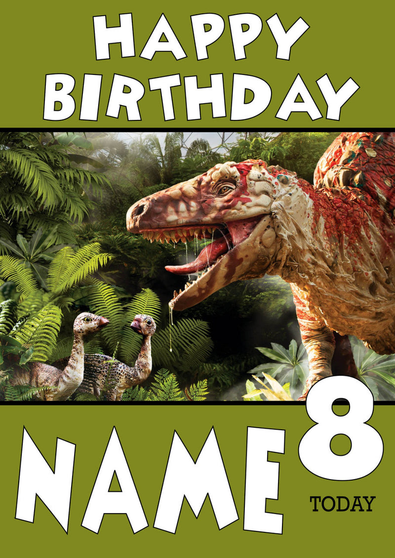 Personalised Dinosaur Kids Adult FUNNY Birthday Card