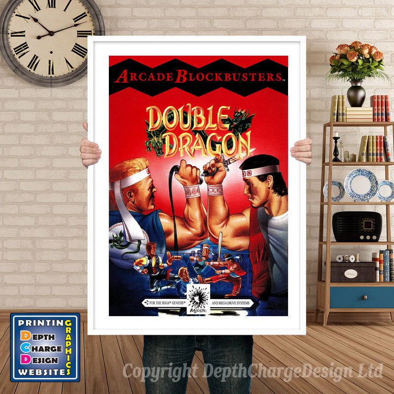Double Dragon - Sega Megadrive Inspired Retro Gaming Poster A4 A3 A2 Or A1 β Double Dragon - Sega Megadrive Inspired Retro Gaming Poster