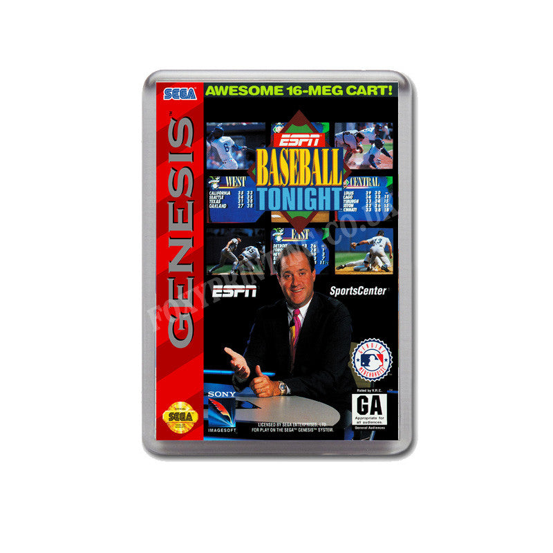Espn Baseball Tonight Game Style Inspired Sega Megadrive Retro Video Gaming Magnet