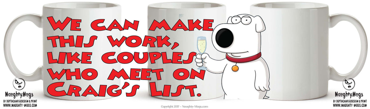 Family Guy INSPIRED Theme Style MEET ON CRAIGS LIST TV SHOW MUG – printed mug product image 1