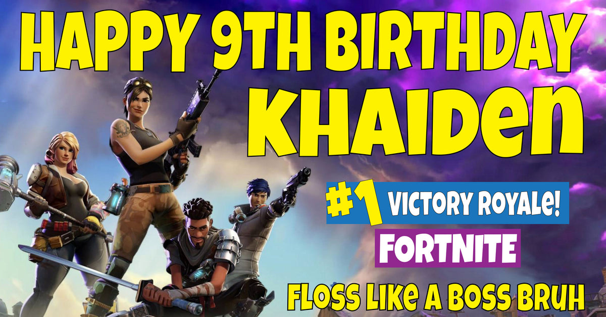 Fortnite Children's Birthday Banner Thick 7