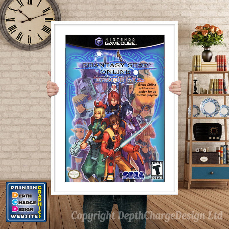 Phantasy Star Online I And Ii Plus Gamecube Inspired Retro Gaming Poster A4 A3 A2 Or A1 – Phantasy Star Online I And Ii Plus Gamecube Inspired Retro Gaming Poster