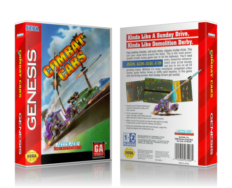 SEGA Genesis Combat Cars Sega Megadrive REPLACEMENT GAME Case Or Cover