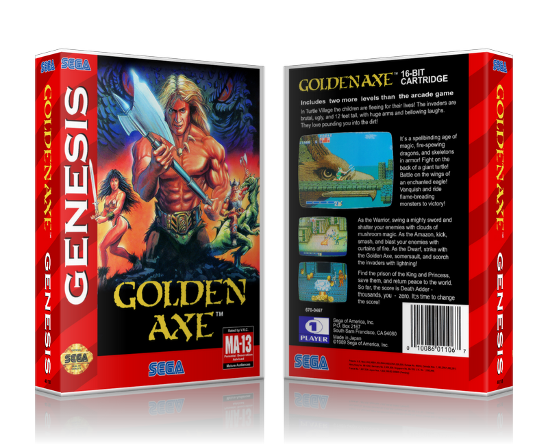 Genesis Golden Axe Sega Megadrive REPLACEMENT GAME Case Or Cover