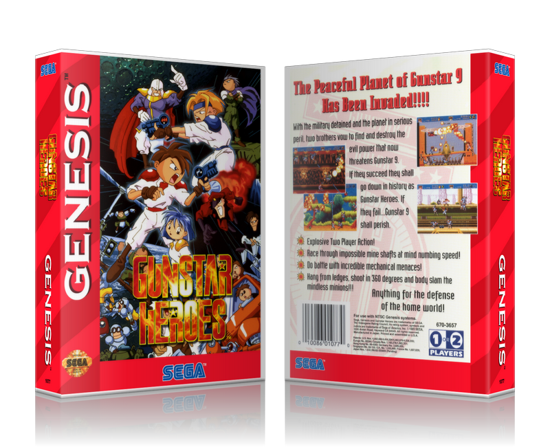Genesis Gunstar Heroes Sega Megadrive REPLACEMENT GAME Case Or Cover