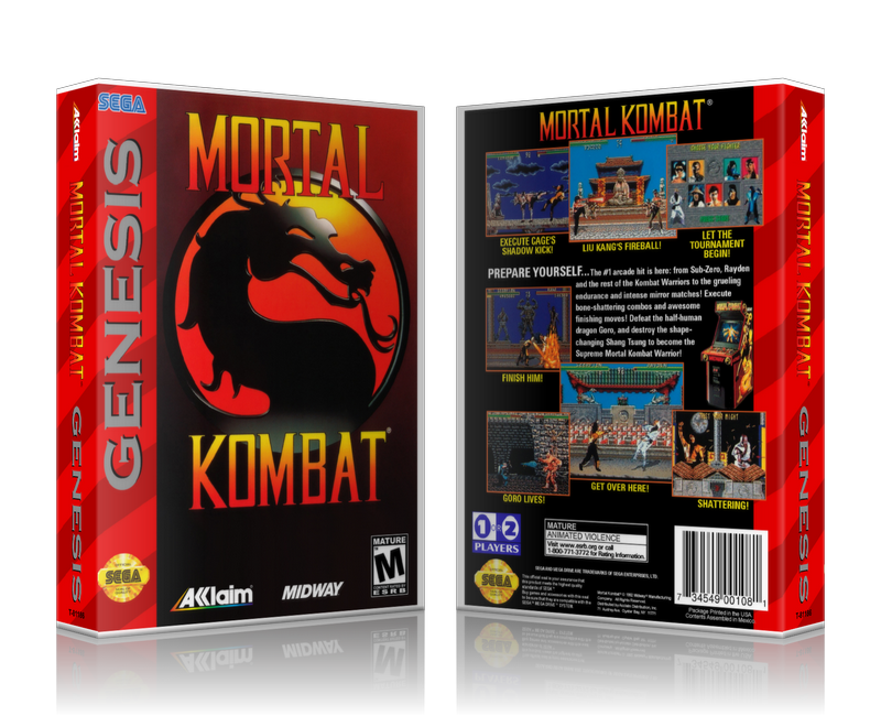 Genesis Mortal Kombat Sega Megadrive REPLACEMENT GAME Case Or Cover
