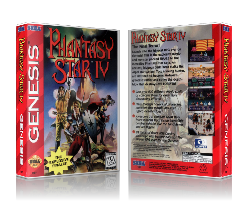 Genesis Phantasy Star 4 Sega Megadrive REPLACEMENT GAME Case Or Cover