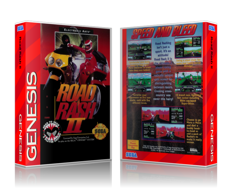 Genesis Roadrash 2 Sega Megadrive REPLACEMENT GAME Case Or Cover