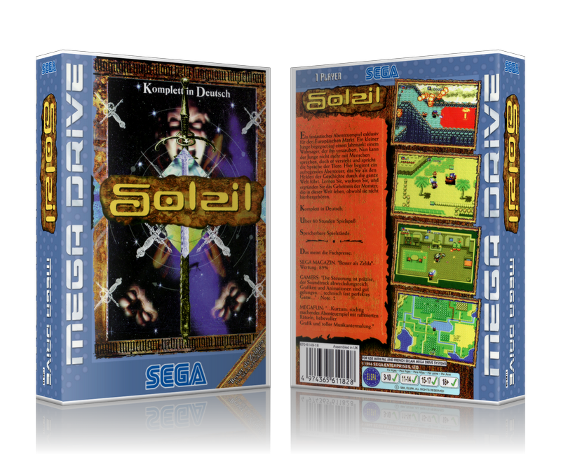 SEGA Genesis Soleil DE Sega Megadrive REPLACEMENT GAME Case Or Cover