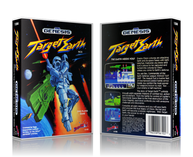 SEGA Genesis Target Earth Sega Megadrive REPLACEMENT GAME Case Or Cover