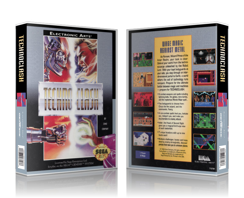 SEGA Genesis Techno Clash Sega Megadrive REPLACEMENT GAME Case Or Cover