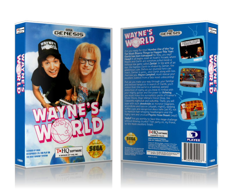 SEGA Genesis Wayne's World Sega Megadrive REPLACEMENT GAME Case Or Cover