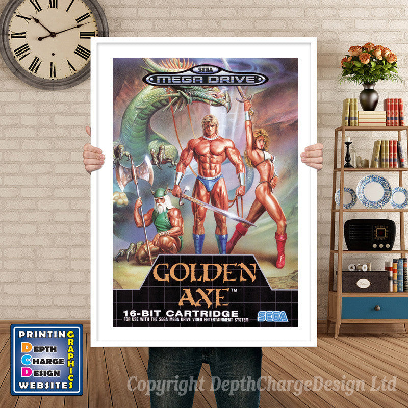 Golden Axe_Eu - Sega Megadrive Inspired Retro Gaming Poster A4 A3 A2 Or A1 – Golden Axe_Eu - Sega Megadrive Inspired Retro Gaming Poster