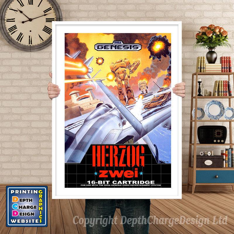 Herzog Zwei 2 - Sega Megadrive Inspired Retro Gaming Poster A4 A3 A2 Or A1 – Herzog Zwei 2 - Sega Megadrive Inspired Retro Gaming Poster
