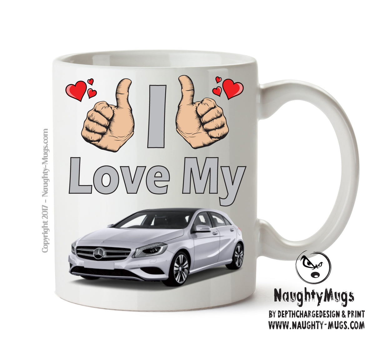 I Love My Mercedes A Class Printed Mug FUNNY – printed mug product image 1