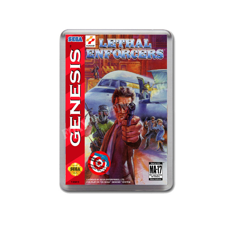 Lethal Enforcers Game Style Inspired Sega Megadrive Retro Video Gaming Magnet