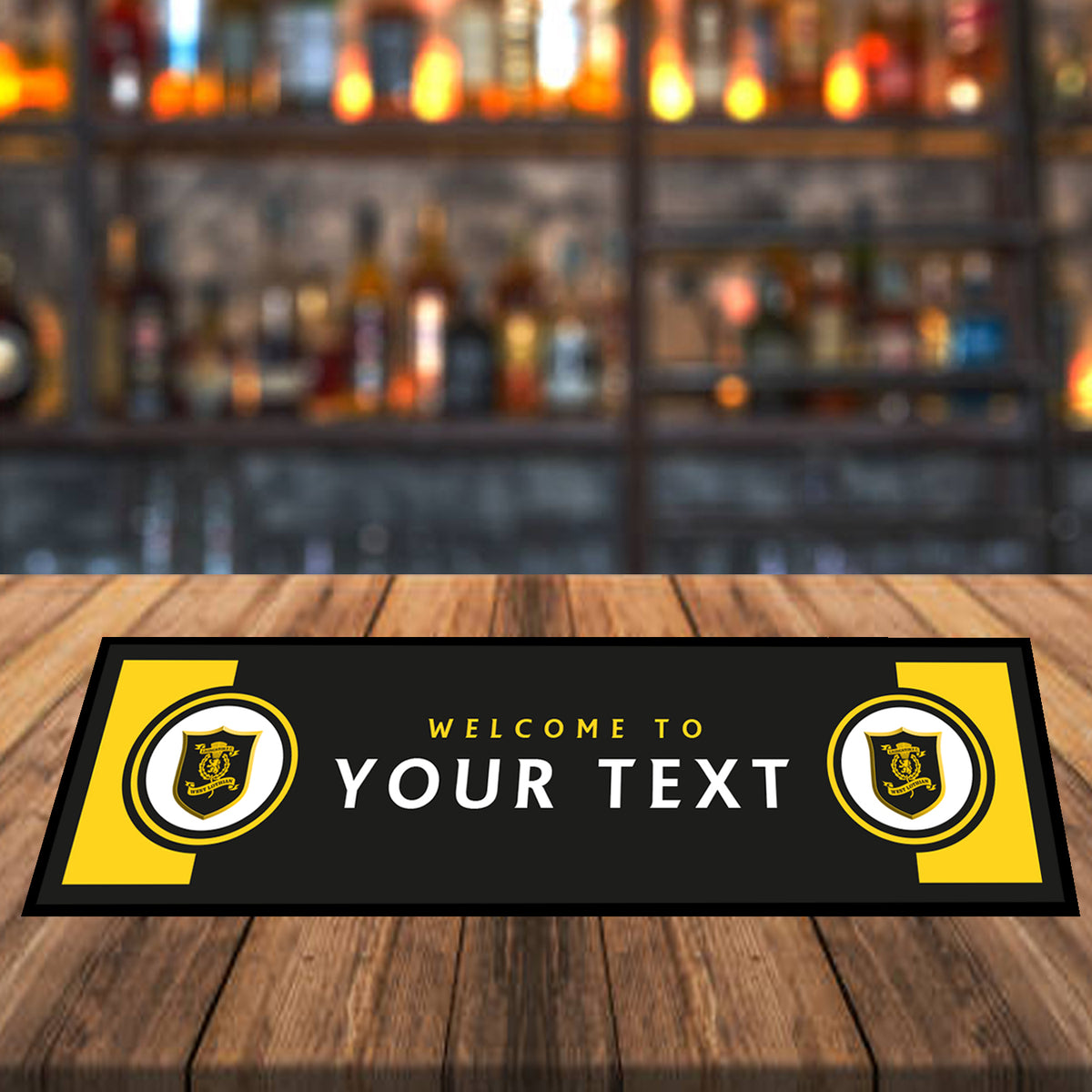 Personalized Livingston Bar Mat - Home Bar Runner – Large 880mm x 250mm